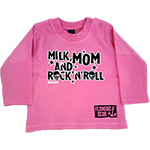 T-shirt Milk, Mom & Rock'n Roll Rose manches longues