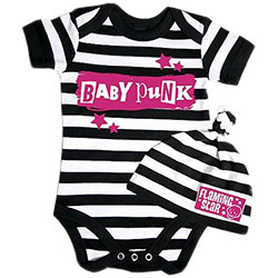 Body et petit bonnet Baby Punk Rose